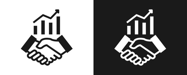 Obraz premium Business Collaboration Icon Set Glyph In White And Black Background