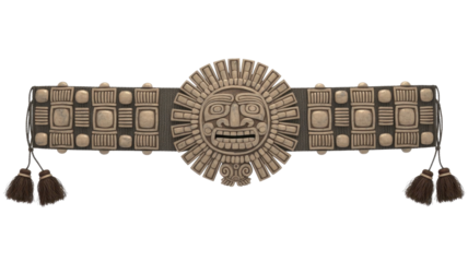Ancient Aztec sun god belt ornament