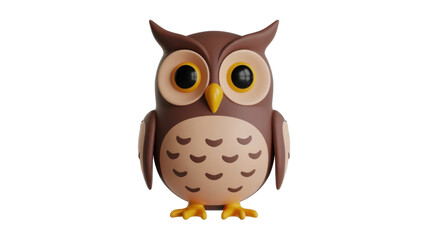 Obraz premium Cartoon owl with big eyes