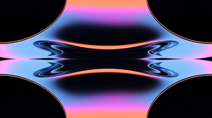 Wallpaper with modern moving neon lights effect. Abstract dark background with glowing colors. Generative ai