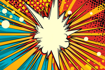 Colorful cartoon abstract background explosion. Vintage comic book style texture. Generative ai