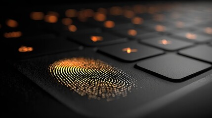 Fingerprint scanner on laptop keyboard