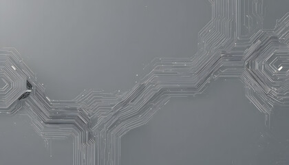 Modern circuit board design with intricate pathways on gray background