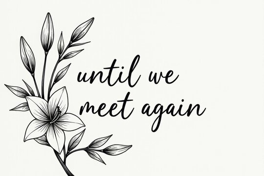 "Until we meet again" Lettering Condolence Card with Mourning Symbols