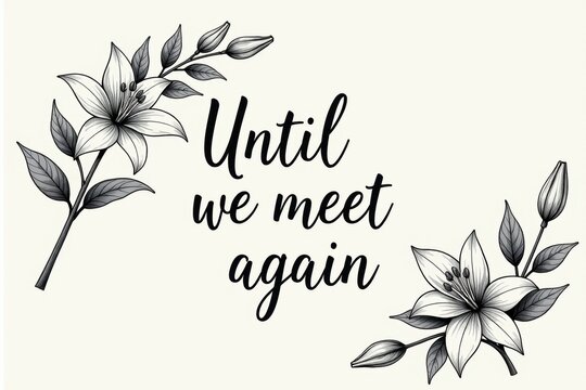 "Until we meet again" Lettering Condolence Card with Mourning Symbols