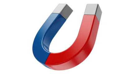 Red and blue horseshoe magnet.