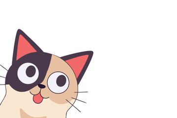 Happy International Cat Day. Valentine's day. An empty banner with a cat. Vector