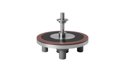 Silver metal stand with rotating disc