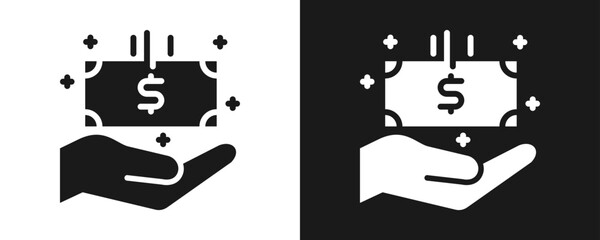 Fototapeta premium Bonuses Icon Set Glyph In White And Black Background