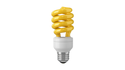 Yellow energy-saving light bulb