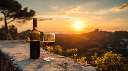 Sunset wine view landscape relaxation