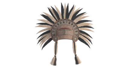 Aztec Headdress with Feather Plumes