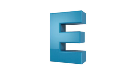 Fototapeta premium Blue Letter E - 3D Render
