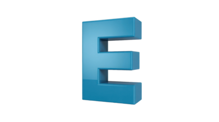 Blue Letter E - 3D Render
