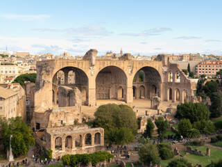 Fototapeta premium Ruins of ancient Rome with arches and stone structures