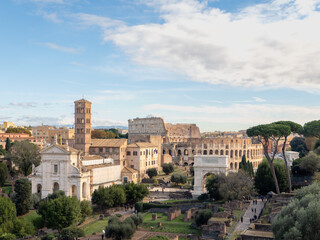 Fototapeta premium Historic Rome cityscape with classical architecture