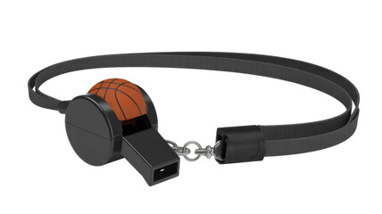 Coach's whistle with basketball decoration