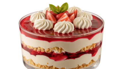 Delicious strawberry trifle dessert