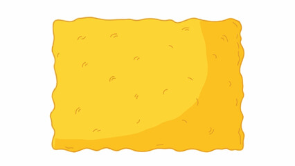 A simple, bright yellow, textured square with wavy edges and small curved lines