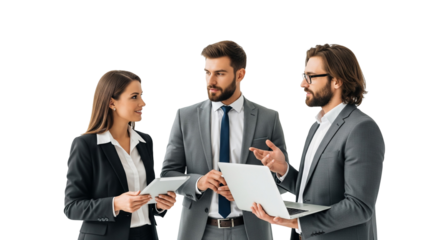 Business Team Collaboration with Digital Devices