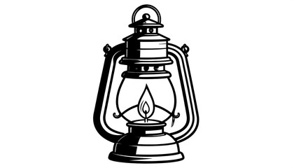 Vintage Lantern Illustration - A Symbol of Light and Guidance in Darkness.