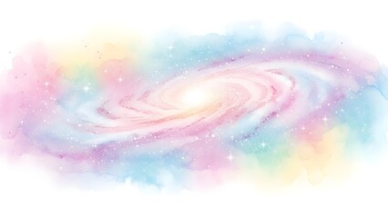 Watercolor galaxy illustration
