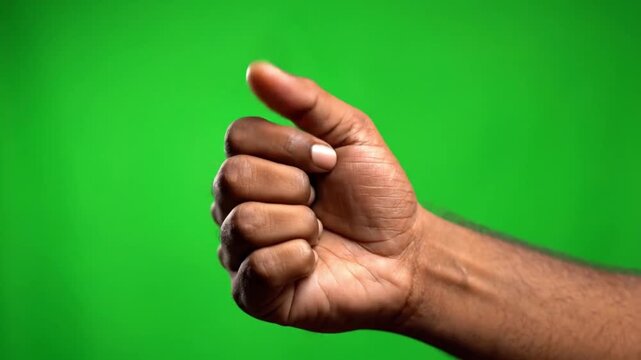 Close-up of a clenched fist against a green background, symbolizing strength and determination