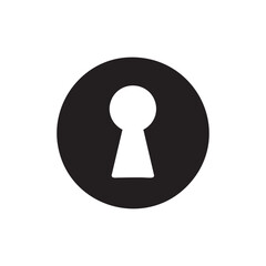 Black and white keyhole icon vector security lock symbol minimal design
