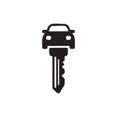 Car key icon black and white vector illustration automotive security key and lock symbol