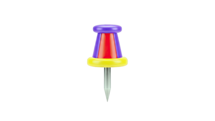 Colorful Pushpin with Red, Purple, and Yellow Design