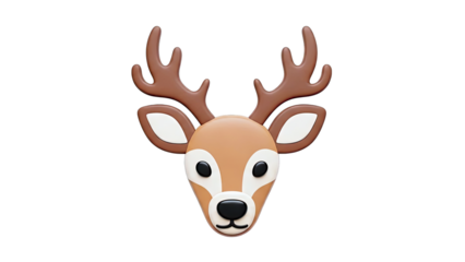 Cute 3D Deer Face Emoji