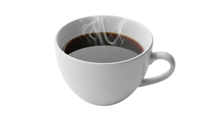 Coffee cup with steam isolated on white background.