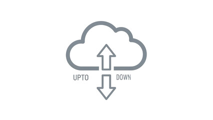 Gray cloud with arrows pointing up-down direction