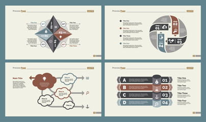 Four Business Charts Slide Templates Set