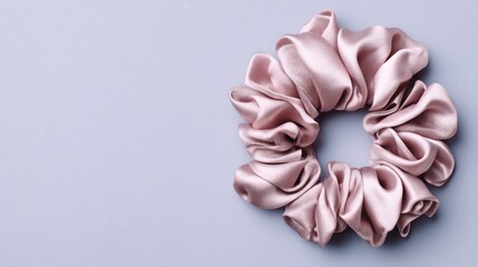 Rose gold silk hair tie