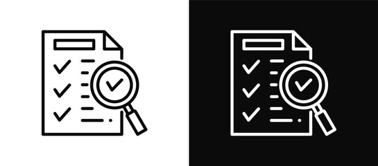 Conclusion icon set black and white