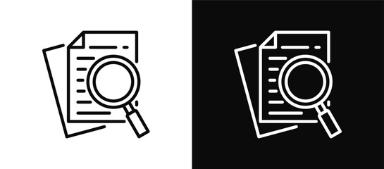 Research Paper icon set black and white