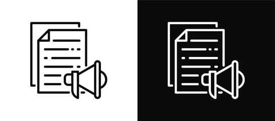 Publication icon set black and white