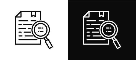 Case Study icon set black and white