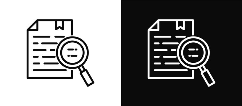 Case Study icon set black and white