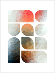 Poster designed with geometric shapes, White background, lines, Banner, Poster, abstract, solid color for media, social networks, Graphic illustration, layered shadow blended gradient effect 10