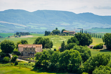 Views of the Italian town in Tuscany, from Bagno Vignoni.