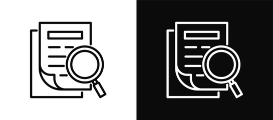 Analysis icon set black and white