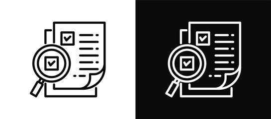 Assessment icon set black and white