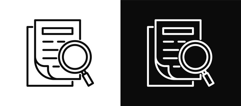 Analysis icon set black and white