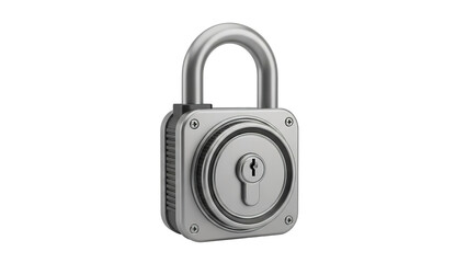 Gray metal padlock securing locking mechanism