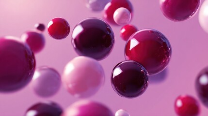 Abstract image of colorful, translucent bubbles floating against a soft pink background, creating a playful and dreamy atmosphere.