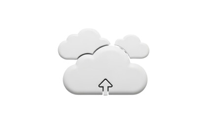White clouds data transfer process graphic