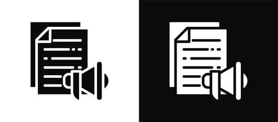 Publication icon set black and white