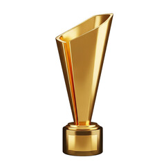 Golden trophy on a white background